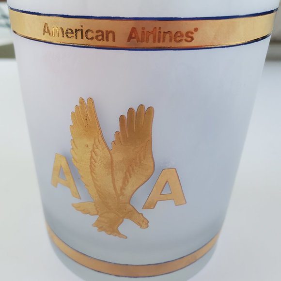 American Airlines Frosted Cocktail Glass Logo - Picture 9 of 15